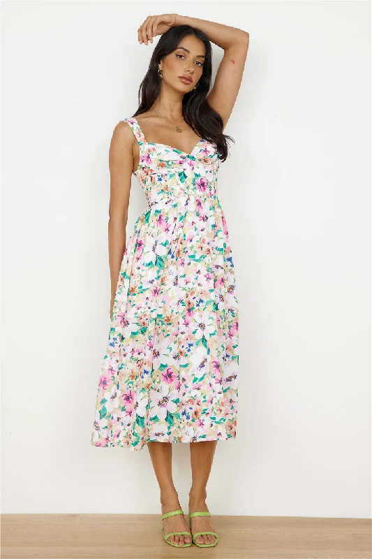 Strapless Women Dress with a Built - in Bra for Comfort and SupportAll Day Midi Dress Multi Strapless Women Dress with a Built - in Bra for Comfort and SupportAll Day Midi Dress Multi