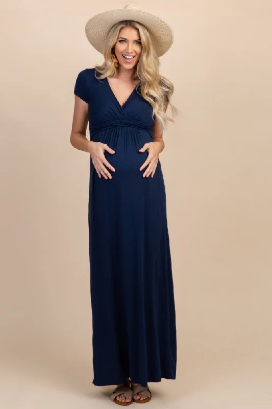 Shift Women Dress with a Simple and Classic Design for Everyday WearPinkBlush Petite Navy Draped Maternity/Nursing Maxi Dress Shift Women Dress with a Simple and Classic Design for Everyday WearPinkBlush Petite Navy Draped Maternity/Nursing Maxi Dress