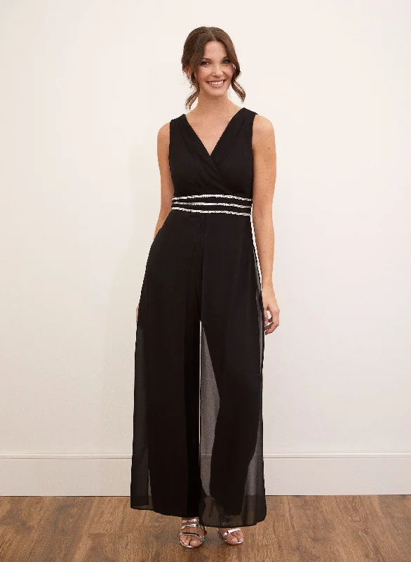 Shift Women Dress with a Simple and Classic Design for Everyday WearRhinestone Stripe Detail Jumpsuit Shift Women Dress with a Simple and Classic Design for Everyday WearRhinestone Stripe Detail Jumpsuit