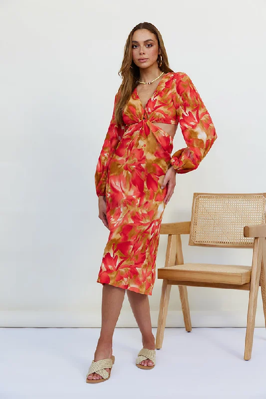 Mermaid - Style Women Dress with a Fitted Silhouette for Special OccasionsWish On A Star Midi Dress Red Mermaid - Style Women Dress with a Fitted Silhouette for Special OccasionsWish On A Star Midi Dress Red