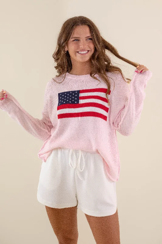 Tie - Front Women's Lambswool Sweaters in Pastel HuesAll American Sweater-Blush