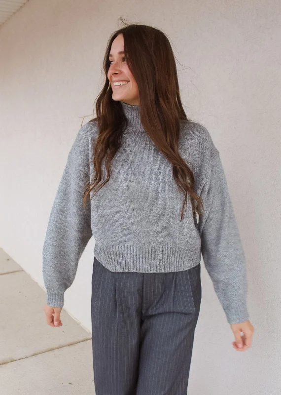 cropped women cardigan to pair with high - waisted jeansASTR the Label Fiala Mock Neck Sweater cropped women cardigan to pair with high - waisted jeansASTR the Label Fiala Mock Neck Sweater
