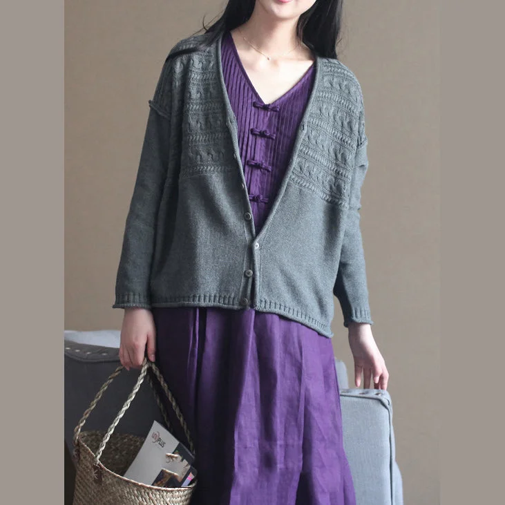 Plus Size Women's Oversized Chunky Knit Sweatersautumn new dark gray v neck cotton blended knit cardigans casual chunky cable sweater coat Plus Size Women's Oversized Chunky Knit Sweatersautumn new dark gray v neck cotton blended knit cardigans casual chunky cable sweater coat