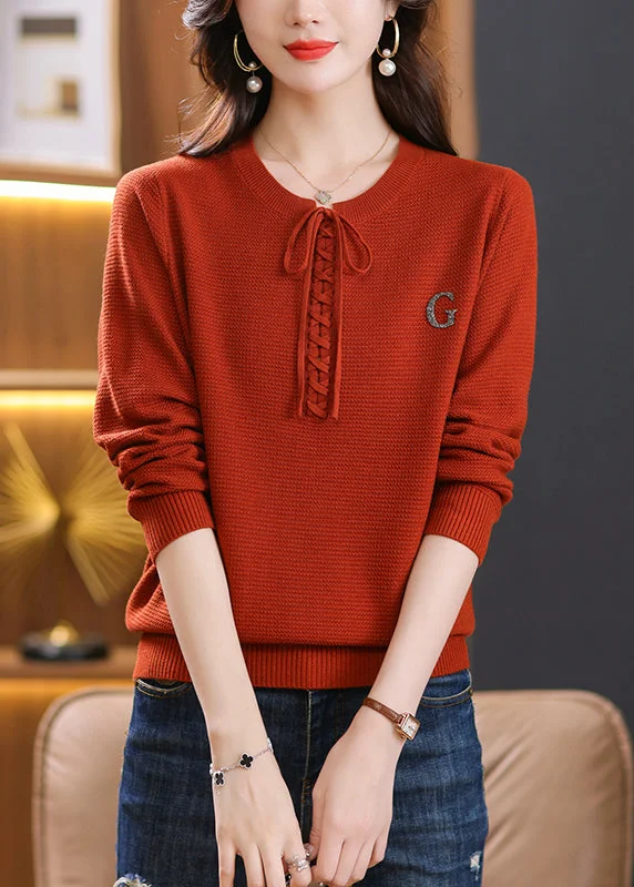 Mock Neck Women's Alpaca Wool Sweaters in Earth TonesBeautiful Brick Red O Neck Lace Up Knit Short Sweater Spring Mock Neck Women's Alpaca Wool Sweaters in Earth TonesBeautiful Brick Red O Neck Lace Up Knit Short Sweater Spring