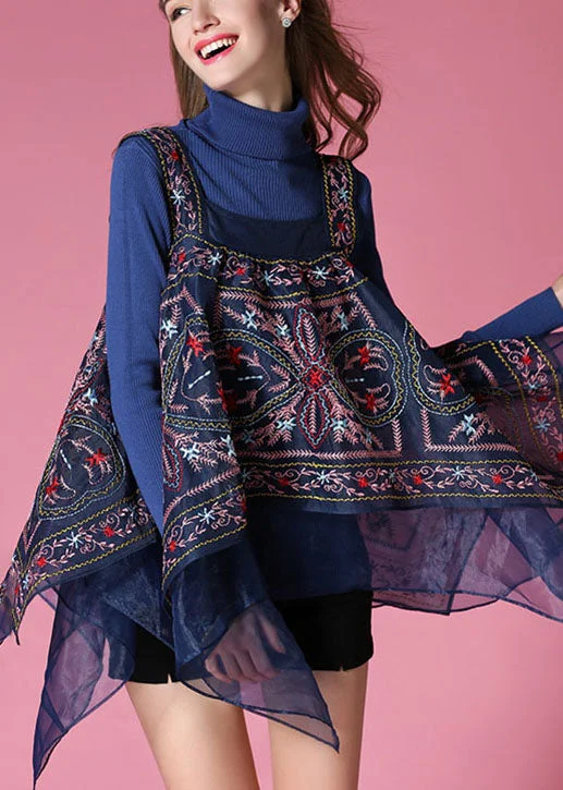 Cropped Women's Angora Blend Sweaters for a Trendy LookBoho Navy knit sweaters + organza asymmetrical design Fall Sets 2 Pieces Cropped Women's Angora Blend Sweaters for a Trendy LookBoho Navy knit sweaters + organza asymmetrical design Fall Sets 2 Pieces