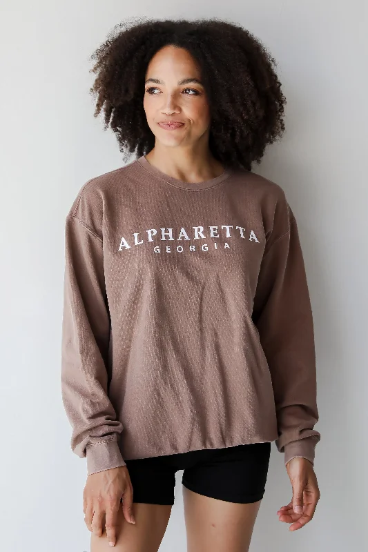 Open - Front Women's Cardigan - Style Mohair SweatersBrown Alpharetta Georgia Sweatshirt Open - Front Women's Cardigan - Style Mohair SweatersBrown Alpharetta Georgia Sweatshirt