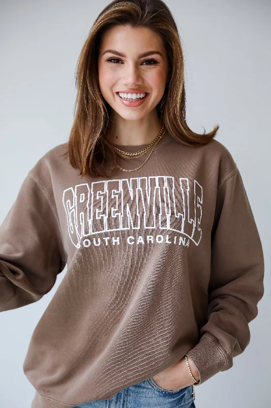 Plus Size Women's Sequined Sweaters for Special OccasionsBrown Greenville South Carolina Sweatshirt Plus Size Women's Sequined Sweaters for Special OccasionsBrown Greenville South Carolina Sweatshirt