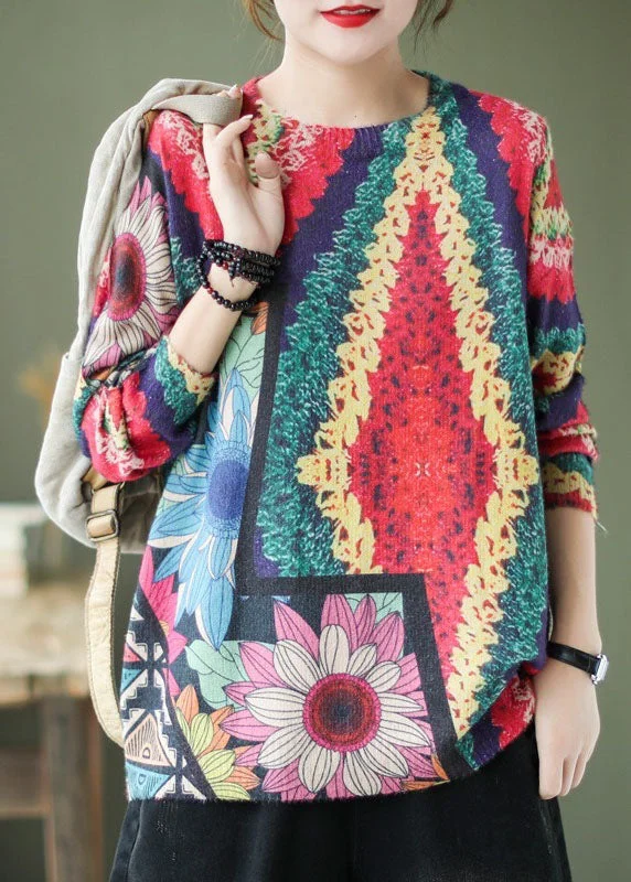 Sleeveless Women's Silk - Trimmed Sweaters for SummerCasual Floral O-Neck Print Fall Knitted Sweater Tops Sleeveless Women's Silk - Trimmed Sweaters for SummerCasual Floral O-Neck Print Fall Knitted Sweater Tops