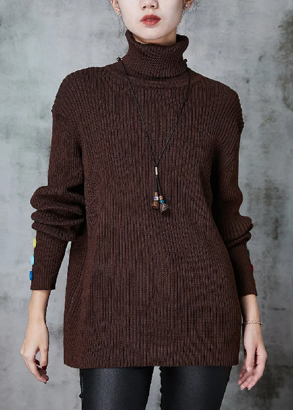 Short Sleeve Women's Cotton Blend Sweaters in Pastel ColorsChocolate Thick Knit Sweater Tops Turtle Neck Colored Buttons Spring Short Sleeve Women's Cotton Blend Sweaters in Pastel ColorsChocolate Thick Knit Sweater Tops Turtle Neck Colored Buttons Spring
