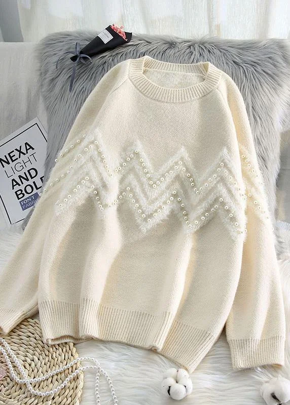 Button - Down Women's Shetland Wool Sweaters in Traditional PatternsComfy beige knitted t shirt o neck Loose fitting knitwear Button - Down Women's Shetland Wool Sweaters in Traditional PatternsComfy beige knitted t shirt o neck Loose fitting knitwear