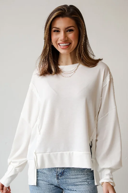 Plus Size Women's Sequined Sweaters for Special OccasionsFINAL SALE - Comfy Fascination Ivory Oversized Pullover Plus Size Women's Sequined Sweaters for Special OccasionsFINAL SALE - Comfy Fascination Ivory Oversized Pullover
