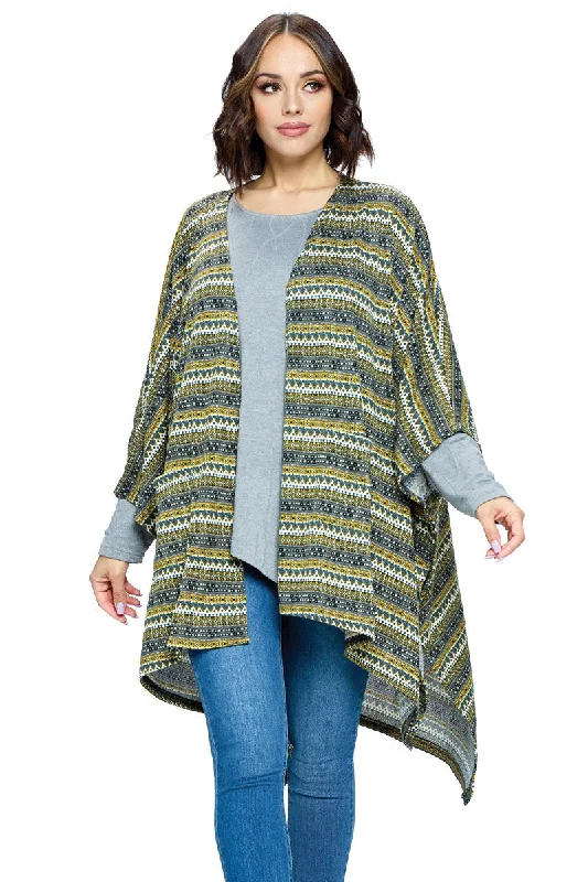 color block women cardigan with bold huesWrap Striped Floral Loose Fit