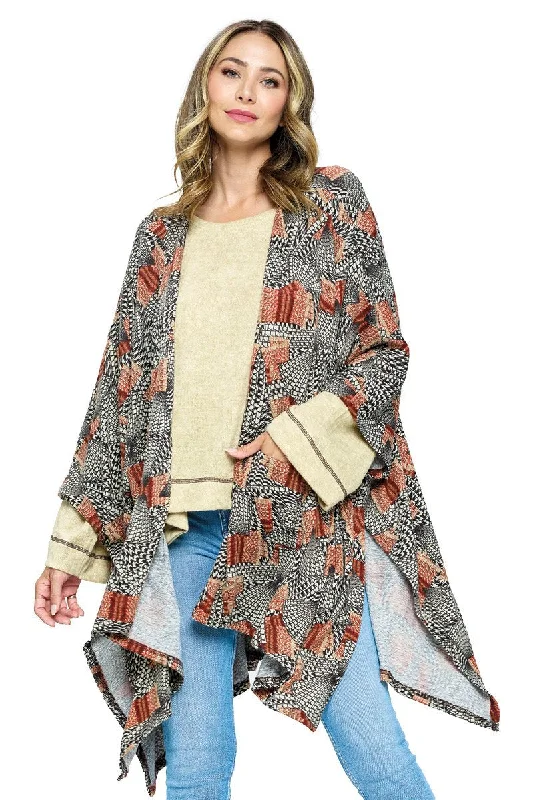 sequin embellished women cardigan for special occasionsWrap Abstract Print Loose Fit sequin embellished women cardigan for special occasionsWrap Abstract Print Loose Fit