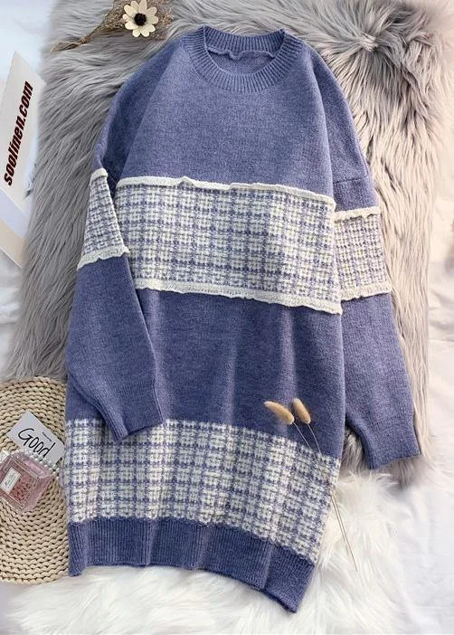 Plus Size Women's Ruffled Hem Sweaters in Floral PrintsCute o neck Sweater blue knit top pattern Upcycle patchwork DIY knit dress Plus Size Women's Ruffled Hem Sweaters in Floral PrintsCute o neck Sweater blue knit top pattern Upcycle patchwork DIY knit dress