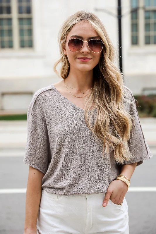 Split - Hem Women's Linen Blend Sweaters for SpringFINAL SALE - Delaney Dusty Lavender Knit Tee - DU DEAL Split - Hem Women's Linen Blend Sweaters for SpringFINAL SALE - Delaney Dusty Lavender Knit Tee - DU DEAL