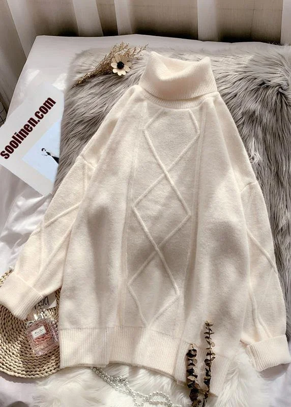 Tie - Front Women's Lambswool Sweaters in Pastel HuesFashion beige Sweater dresses DIY high neck long sleeve Mujer knitted tops Tie - Front Women's Lambswool Sweaters in Pastel HuesFashion beige Sweater dresses DIY high neck long sleeve Mujer knitted tops
