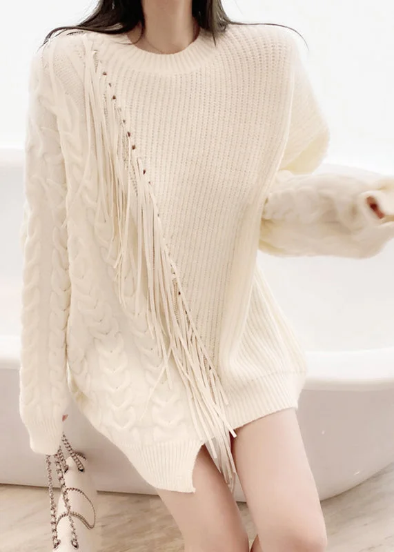 Plus Size Women's Sequined Sweaters for Special OccasionsFashion White Asymmetrical Patchwork Thick Cotton Knit Sweaters Spring Plus Size Women's Sequined Sweaters for Special OccasionsFashion White Asymmetrical Patchwork Thick Cotton Knit Sweaters Spring