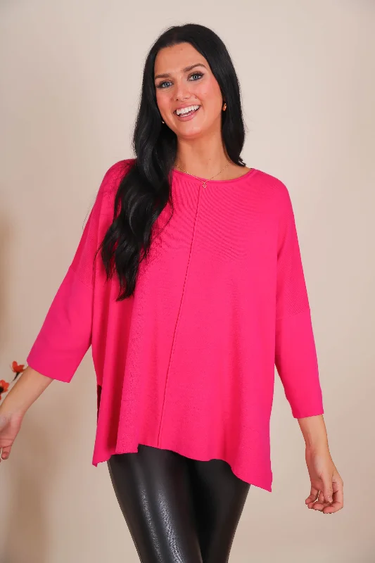 Sleeveless Women's Silk - Trimmed Sweaters for SummerFeel Good Movie Night Sweater-Hot Pink Sleeveless Women's Silk - Trimmed Sweaters for SummerFeel Good Movie Night Sweater-Hot Pink