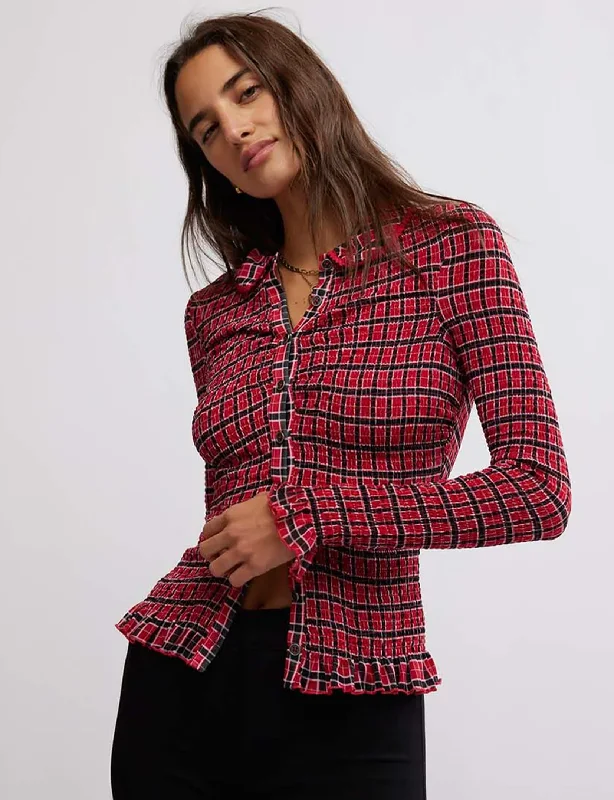 sequin embellished women cardigan for special occasionsCaught A Feeling Cardi, Red/Combo sequin embellished women cardigan for special occasionsCaught A Feeling Cardi, Red/Combo