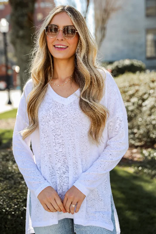 Cropped Women's Angora Blend Sweaters for a Trendy LookFINAL SALE - Haley White Long Sleeve Knit Top - DU DEAL Cropped Women's Angora Blend Sweaters for a Trendy LookFINAL SALE - Haley White Long Sleeve Knit Top - DU DEAL