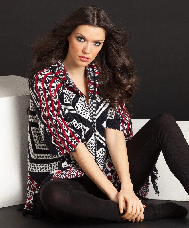 Plus Size Women's Sequined Sweaters for Special OccasionsHannah Tassel Poncho