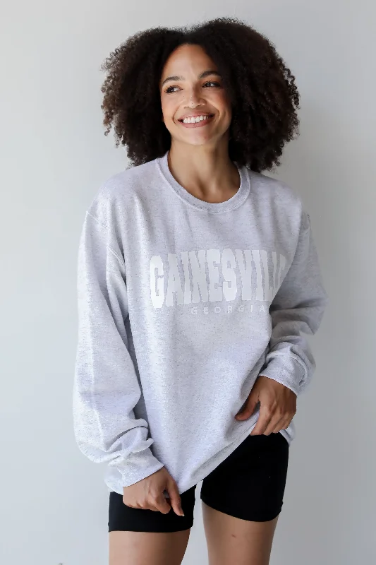Plus Size Women's Embroidered Sweaters in Ethnic StylesHeather Grey Gainesville Georgia Sweatshirt Plus Size Women's Embroidered Sweaters in Ethnic StylesHeather Grey Gainesville Georgia Sweatshirt