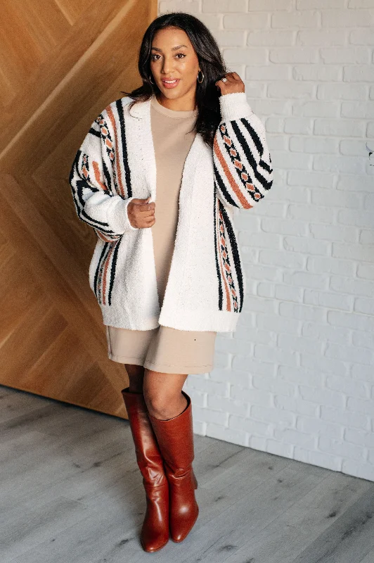 cashmere blend women cardigan for a luxurious feelHolding On Aztec Print Cardigan