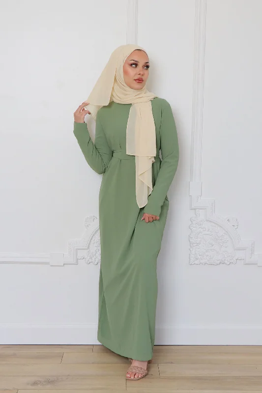 machine washable women cardigan for easy careIrene Chiffon Dress- Matcha