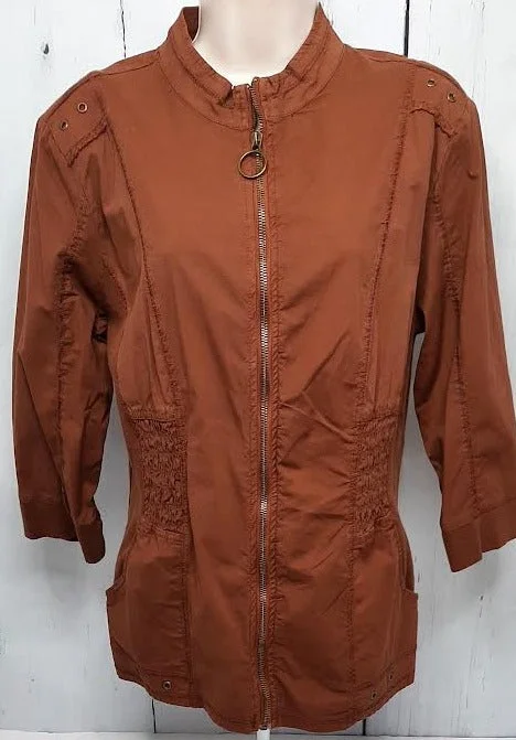 cable knit women cardigan with intricate patternsJacket-Brown-2 Pocket-Zipper Front-Women's-14093w cable knit women cardigan with intricate patternsJacket-Brown-2 Pocket-Zipper Front-Women's-14093w