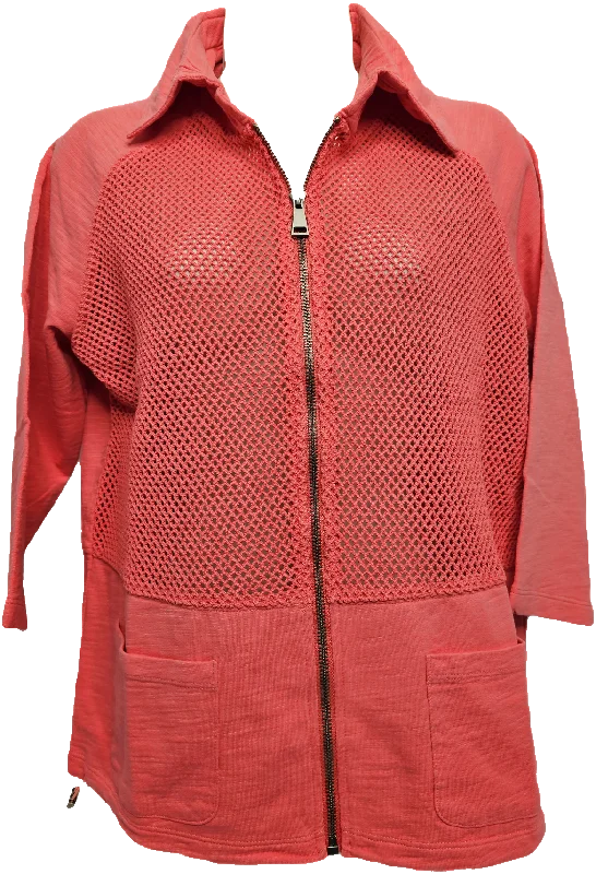 maternity women cardigan for expecting momsJacket - Mesh 3/4 Sleeve - Coral Reef - 24101MLT maternity women cardigan for expecting momsJacket - Mesh 3/4 Sleeve - Coral Reef - 24101MLT