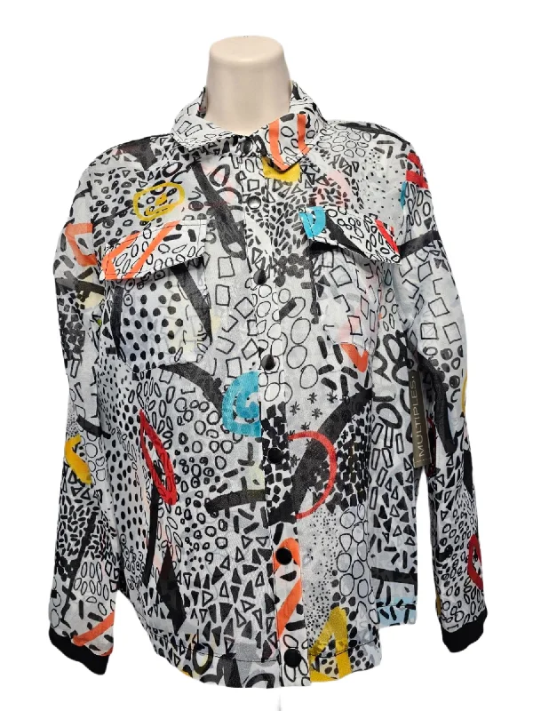 maternity women cardigan for expecting momsJacket Snap Front - Modern Art Print - Light Weight - M14409JM maternity women cardigan for expecting momsJacket Snap Front - Modern Art Print - Light Weight - M14409JM