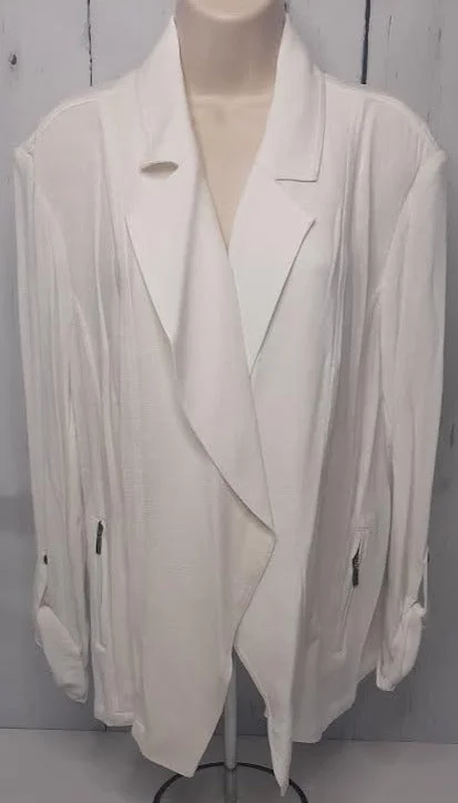 hooded women cardigan for added warmth and styleJacket-White-2 Pocket-Open Front-Women's-M24708jm hooded women cardigan for added warmth and styleJacket-White-2 Pocket-Open Front-Women's-M24708jm