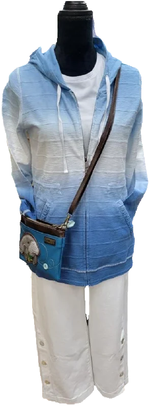 cashmere blend women cardigan for a luxurious feelJacket with Hood - Zipper Front - Light Weight - Ombre Blue/White - Women -24106 cashmere blend women cardigan for a luxurious feelJacket with Hood - Zipper Front - Light Weight - Ombre Blue/White - Women -24106