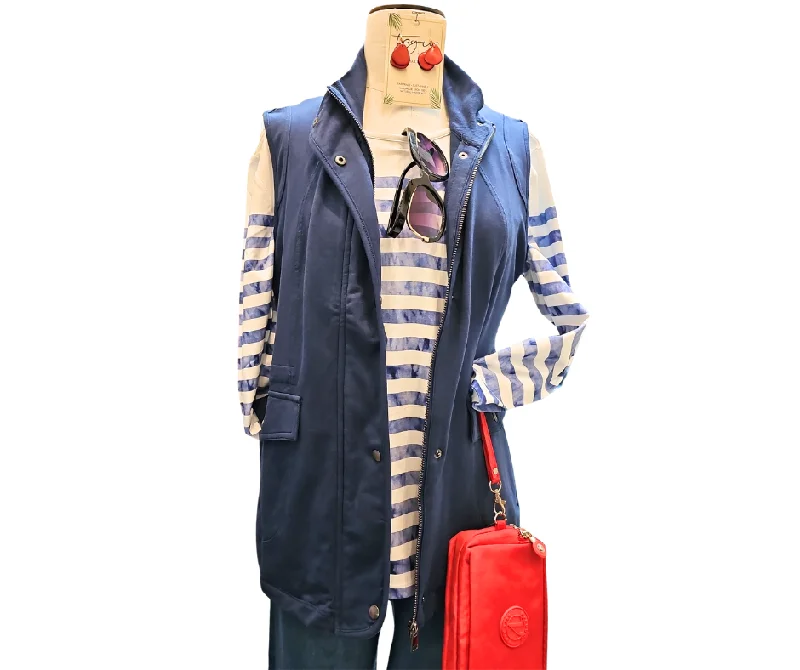 long length women cardigan with side slitsCargo Vest Midnight Blue Snap Front Soft Women's Jacket 24F44 long length women cardigan with side slitsCargo Vest Midnight Blue Snap Front Soft Women's Jacket 24F44