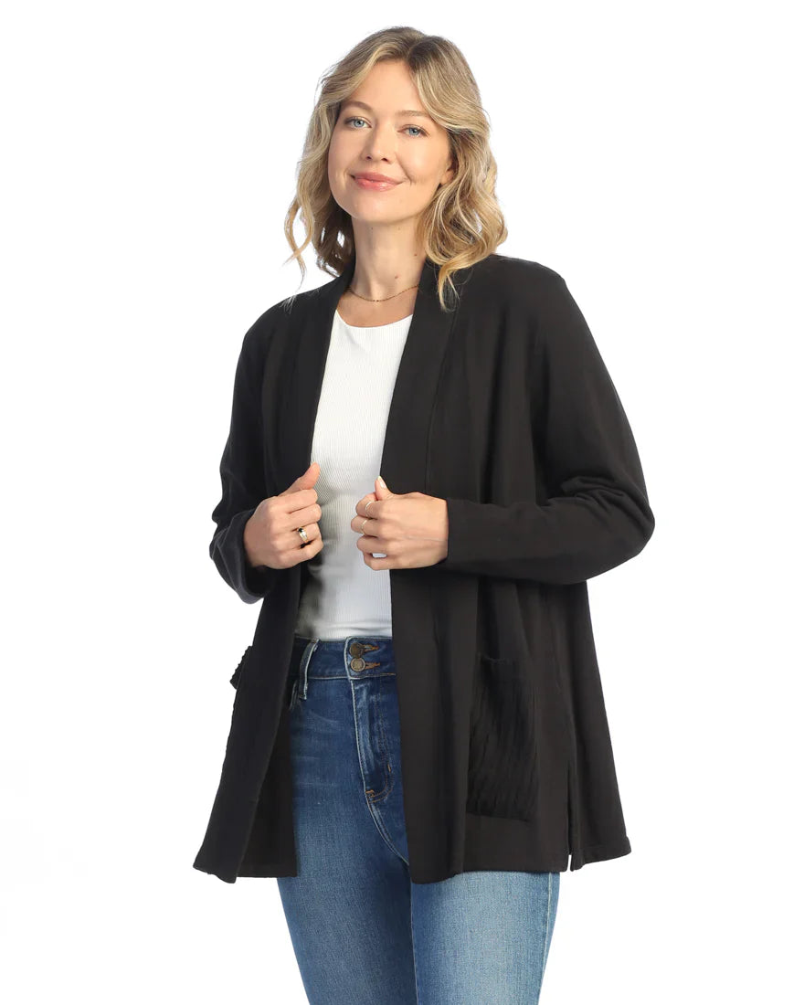 boyfriend style women cardigan for a relaxed fitJess & Jane M90-Jet Black Kimano Jacket boyfriend style women cardigan for a relaxed fitJess & Jane M90-Jet Black Kimano Jacket