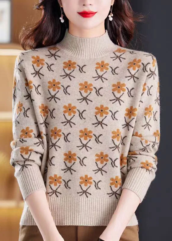 Mock Neck Women's Alpaca Wool Sweaters in Earth TonesLight Camel Warm Knit Top Turtleneck Long Sleeve Mock Neck Women's Alpaca Wool Sweaters in Earth TonesLight Camel Warm Knit Top Turtleneck Long Sleeve