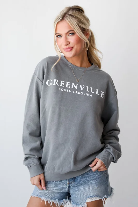 Button - Down Women's Shetland Wool Sweaters in Traditional PatternsLight Grey Greenville South Carolina Sweatshirt Button - Down Women's Shetland Wool Sweaters in Traditional PatternsLight Grey Greenville South Carolina Sweatshirt