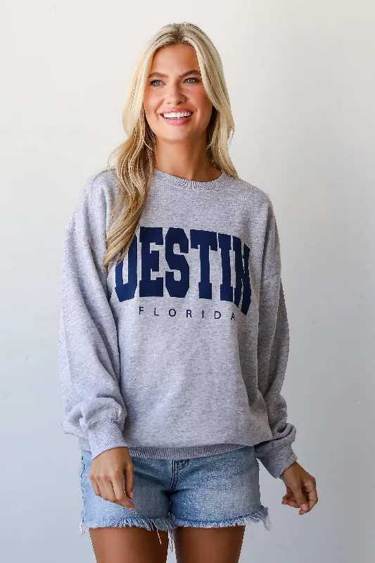 Plus Size Women's Belted Cable Knit SweatersLight Heather Grey Destin Florida Sweatshirt Plus Size Women's Belted Cable Knit SweatersLight Heather Grey Destin Florida Sweatshirt