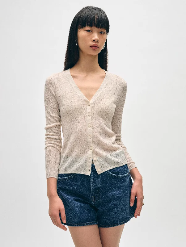 organic cotton women cardigan for an eco - friendly choiceLinen Gauze Ribbed V Neck Cardigan organic cotton women cardigan for an eco - friendly choiceLinen Gauze Ribbed V Neck Cardigan