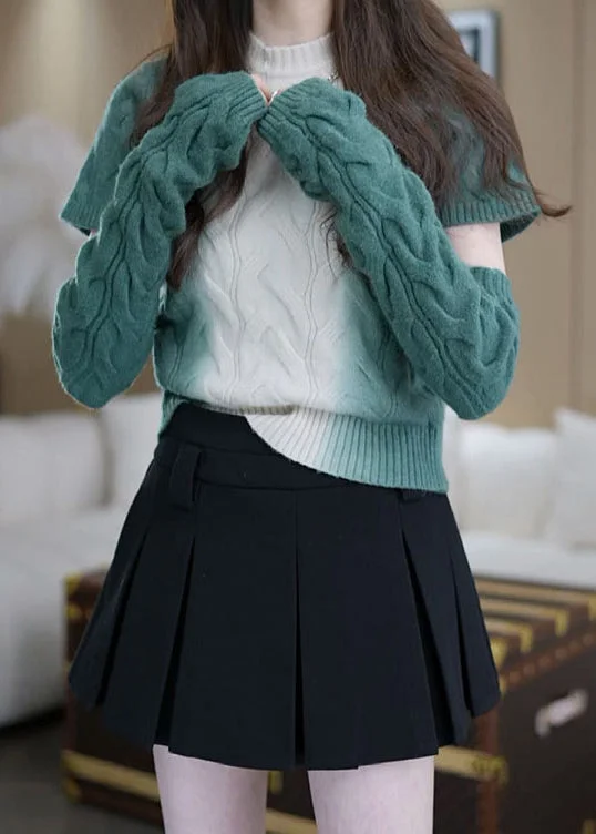 Split - Hem Women's Linen Blend Sweaters for SpringModern Green Gradient Color Silm Fit Knit Sweater Tops Winter Split - Hem Women's Linen Blend Sweaters for SpringModern Green Gradient Color Silm Fit Knit Sweater Tops Winter