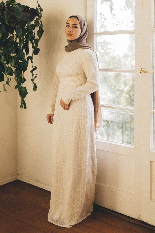 open front women cardigan for easy stylingNavera Lace Wrap Maxi Dress- Cream