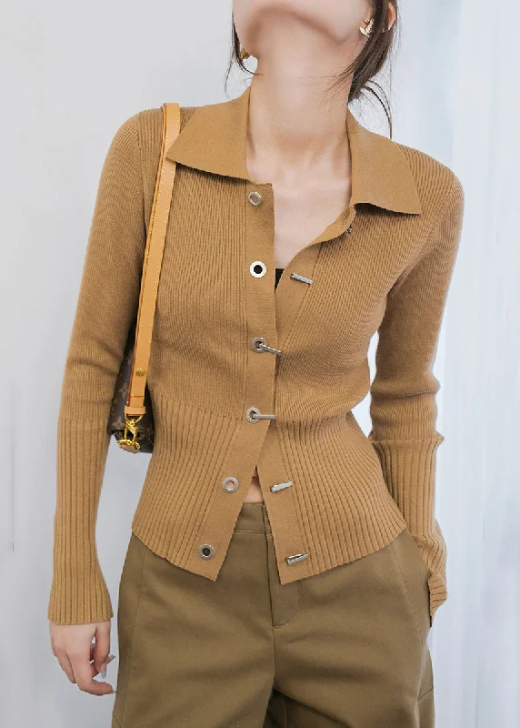 Split - Hem Women's Linen Blend Sweaters for SpringNew Khaki Peter Pan Collar Button Patchwork Knit Shirt Tops Fall Split - Hem Women's Linen Blend Sweaters for SpringNew Khaki Peter Pan Collar Button Patchwork Knit Shirt Tops Fall