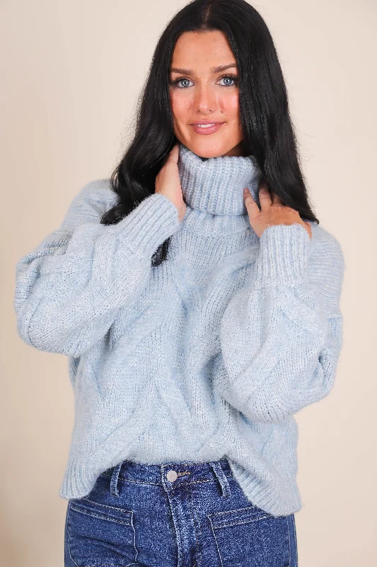 Plus Size Women's Sequined Sweaters for Special OccasionsNot One To Ask Sweater-Sky Plus Size Women's Sequined Sweaters for Special OccasionsNot One To Ask Sweater-Sky