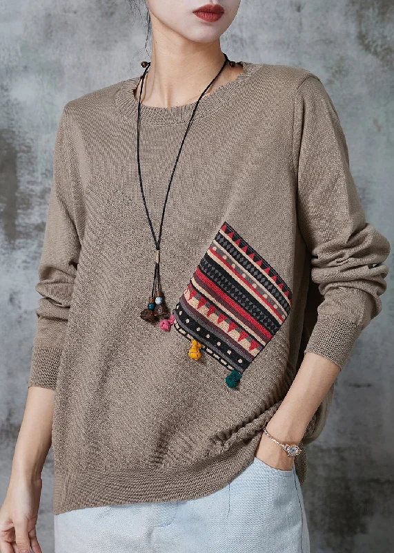 Plus Size Women's Oversized Chunky Knit SweatersOrganic Khaki Oversized Patchwork Knit Sweaters Spring Plus Size Women's Oversized Chunky Knit SweatersOrganic Khaki Oversized Patchwork Knit Sweaters Spring
