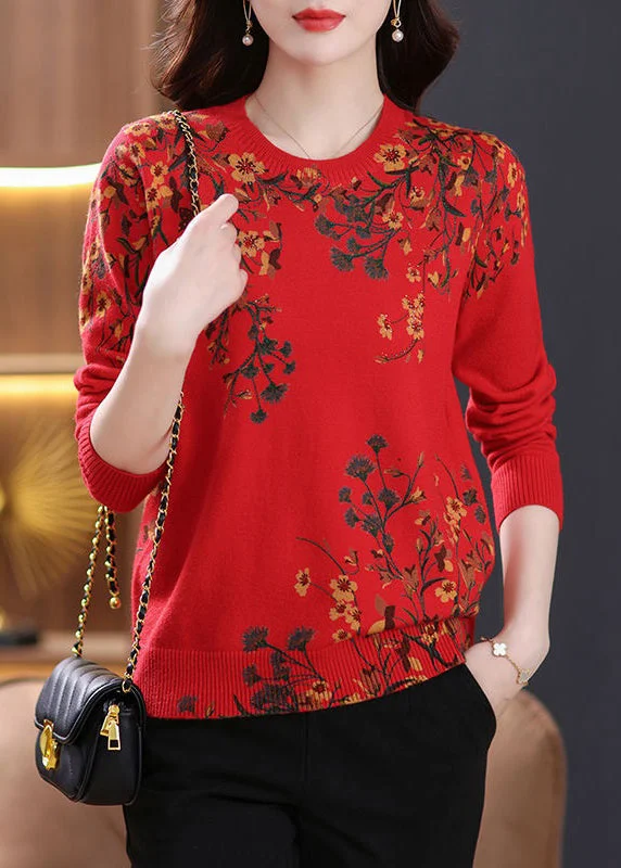 Sleeveless Women's Silk - Trimmed Sweaters for SummerRed Zircon Print Wool Knit Sweaters O Neck Long Sleeve Sleeveless Women's Silk - Trimmed Sweaters for SummerRed Zircon Print Wool Knit Sweaters O Neck Long Sleeve