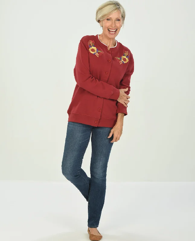 open front women cardigan for easy stylingSpeculation Women's Embroidered Fleece Cardigan open front women cardigan for easy stylingSpeculation Women's Embroidered Fleece Cardigan