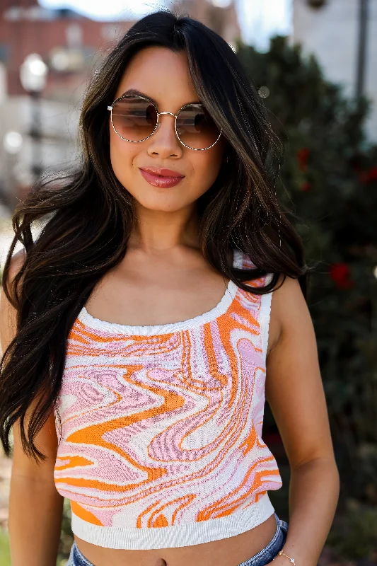 Plus Size Women's Belted Cable Knit SweatersFINAL SALE - Stay Groovy Orange Knit Tank - DU DEAL Plus Size Women's Belted Cable Knit SweatersFINAL SALE - Stay Groovy Orange Knit Tank - DU DEAL