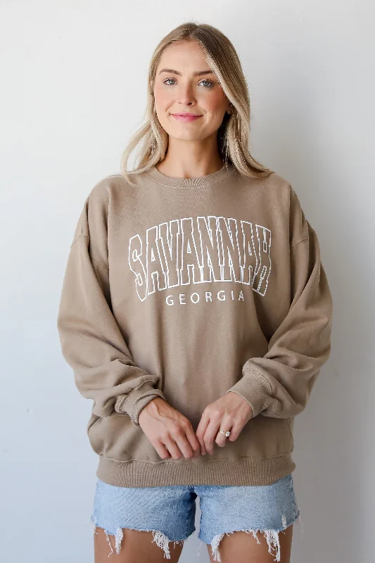 Mock Neck Women's Alpaca Wool Sweaters in Earth TonesTan Savannah Georgia Sweatshirt