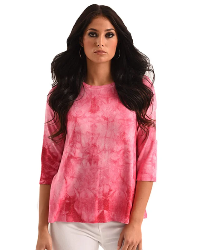 Plus Size Women's Sequined Sweaters for Special OccasionsWillow 3/4 Tie Dye Kashmira Top Plus Size Women's Sequined Sweaters for Special OccasionsWillow 3/4 Tie Dye Kashmira Top