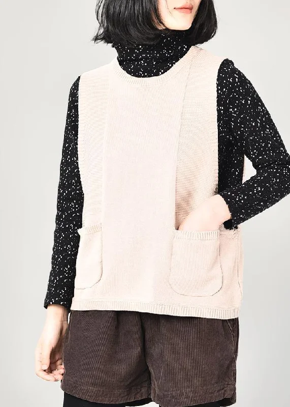 Plus Size Women's Ruffled Hem Sweaters in Floral PrintsVintage beige o neck sweater coat casual autumn sweaters sleeveless Plus Size Women's Ruffled Hem Sweaters in Floral PrintsVintage beige o neck sweater coat casual autumn sweaters sleeveless
